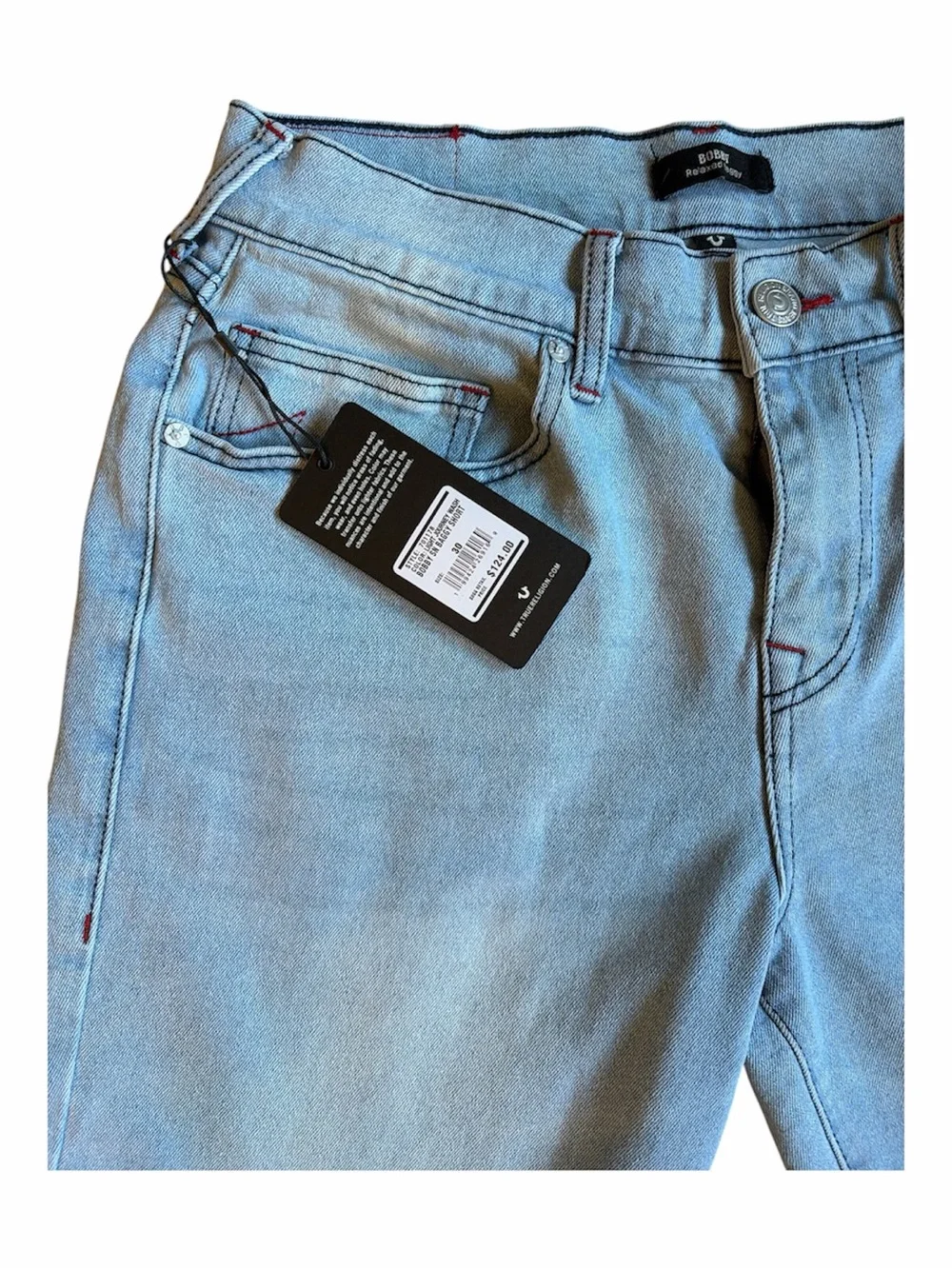 True Religion Bobby Relaxed Baggy Jean Shorts Jorts
